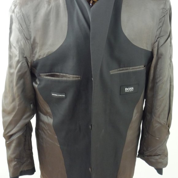 Boss Jacket Men 42US/52EU Mars Gray Natural Stretc - Picture 6 of 10